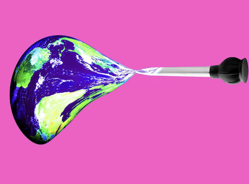 abstract image of liquid pushing out of a dropper